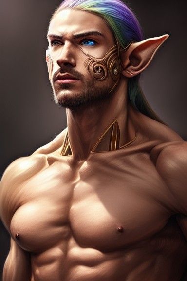 Detailed Elf Portrait in Digital Illustration Style
