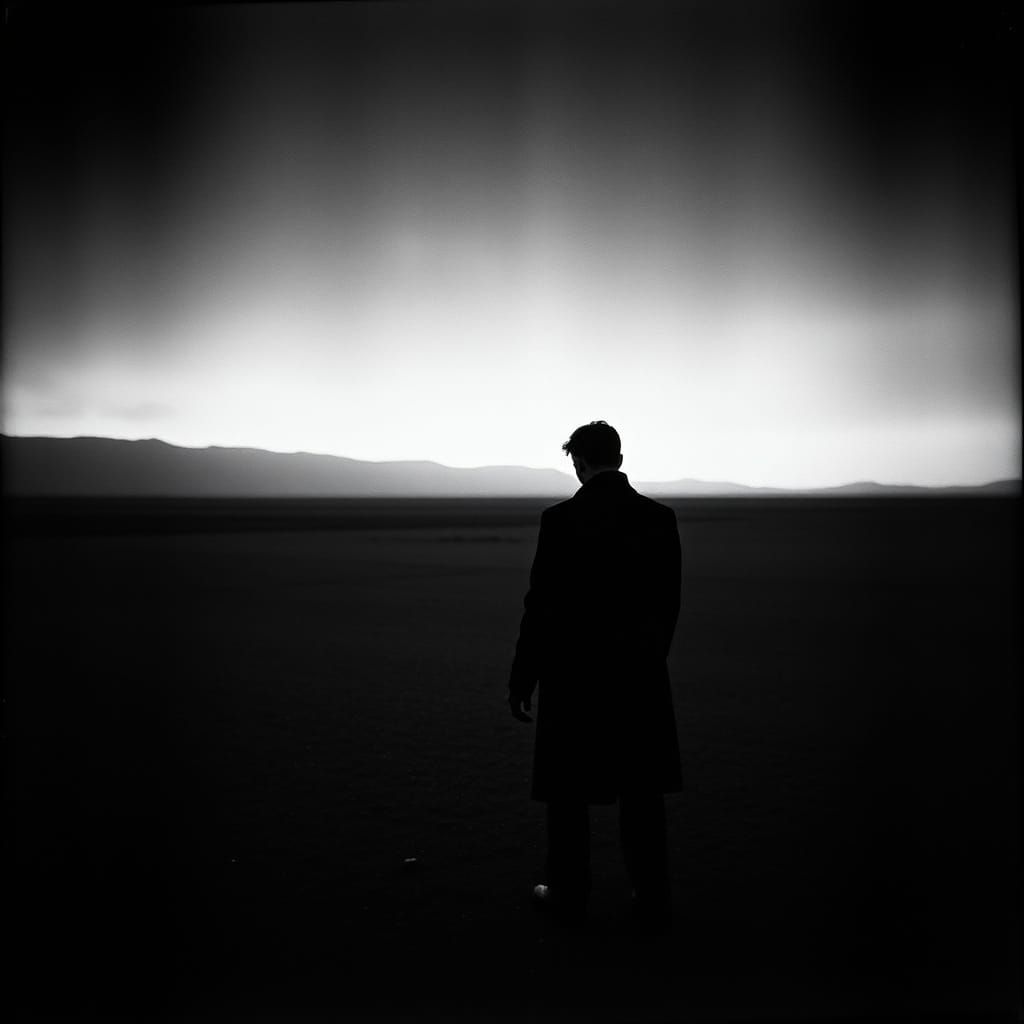 Moody Darkwave Album Cover in Monochromatic Tones