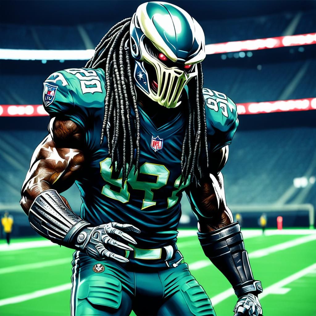 Alien Predator Plays Football