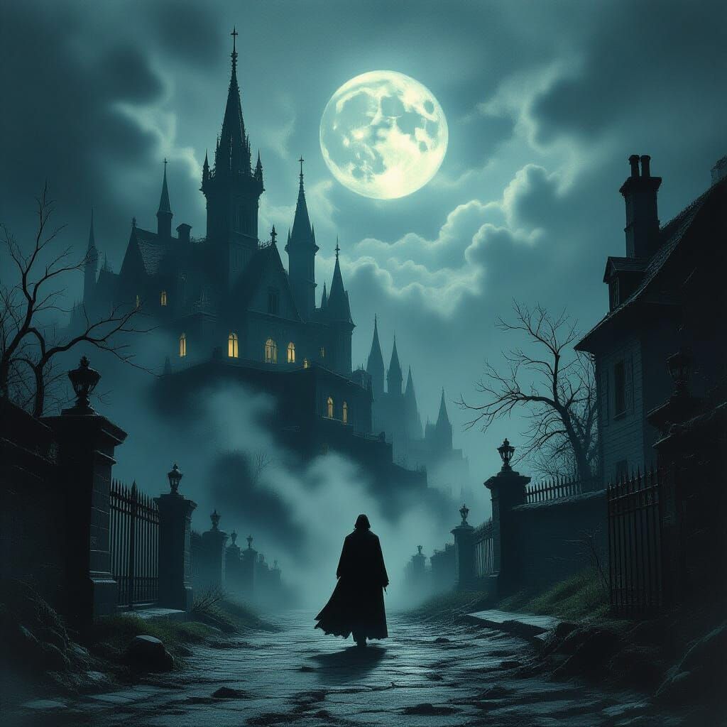 Chilling Horror Scene with Dramatic Lighting