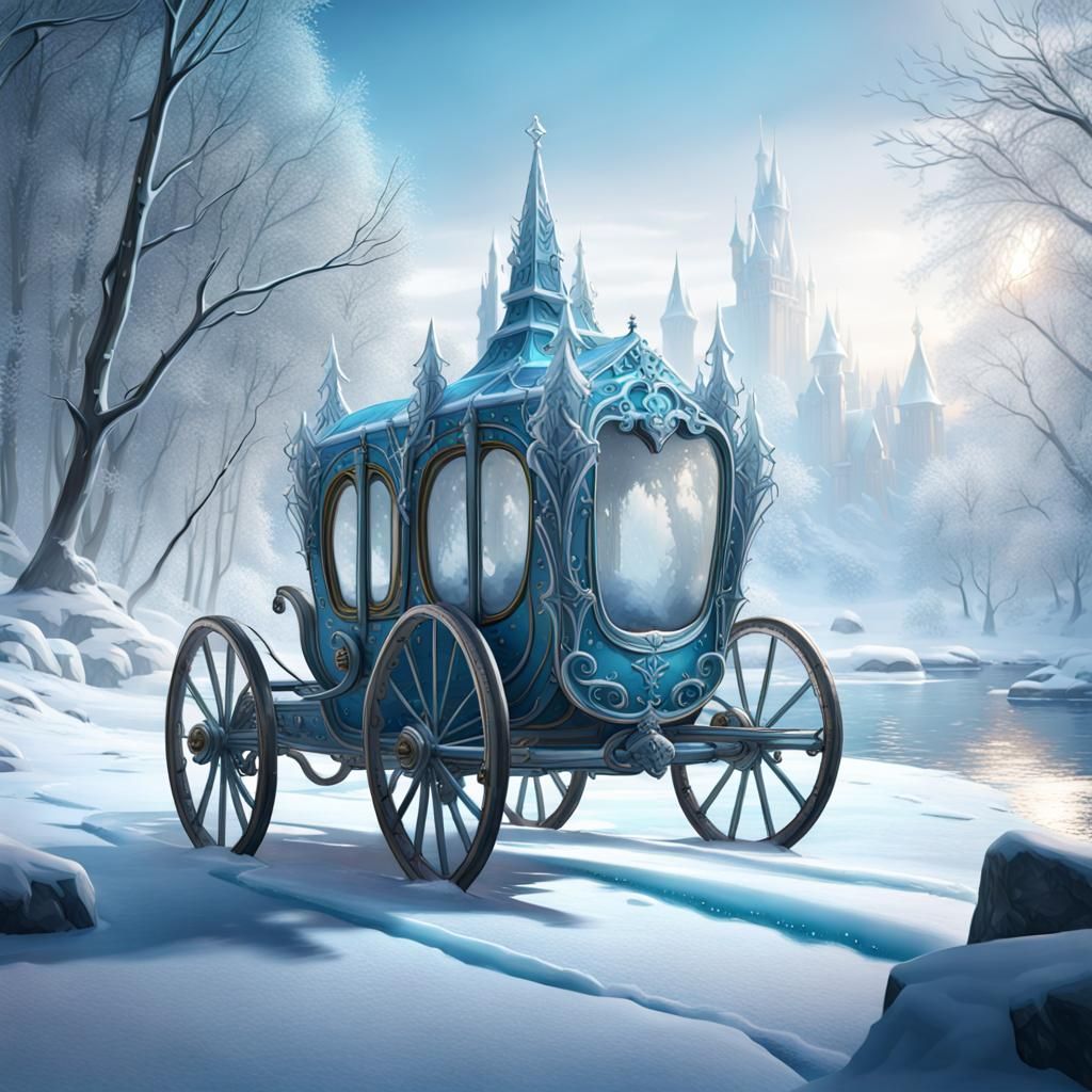 Iced Carriage of the Snow Queen: Fantasy Art