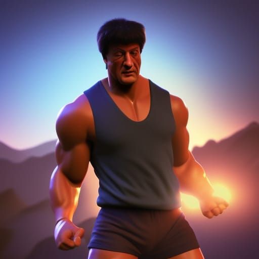 Sylvester Stallone as Rambo and Rocky: Pixar-Style 3D Art