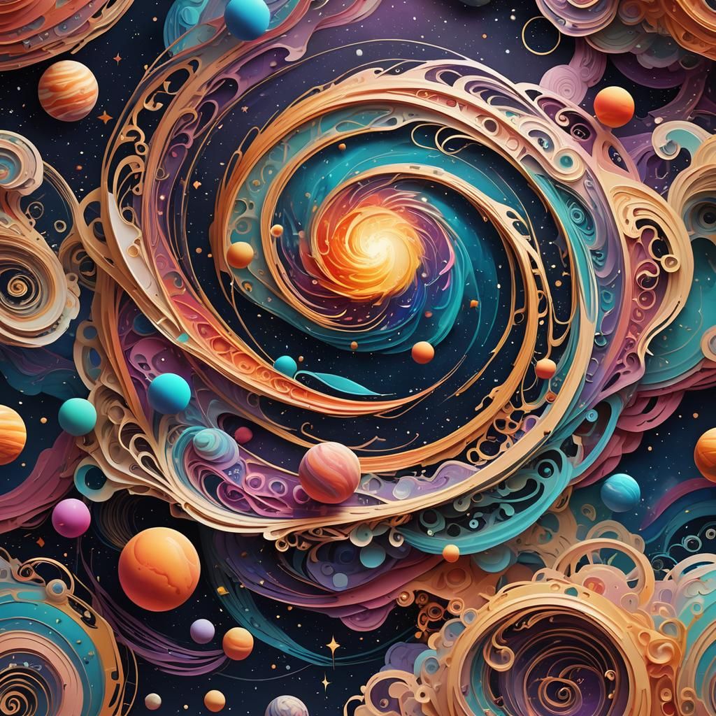 Colorful Nebula in Detailed Papercut Style