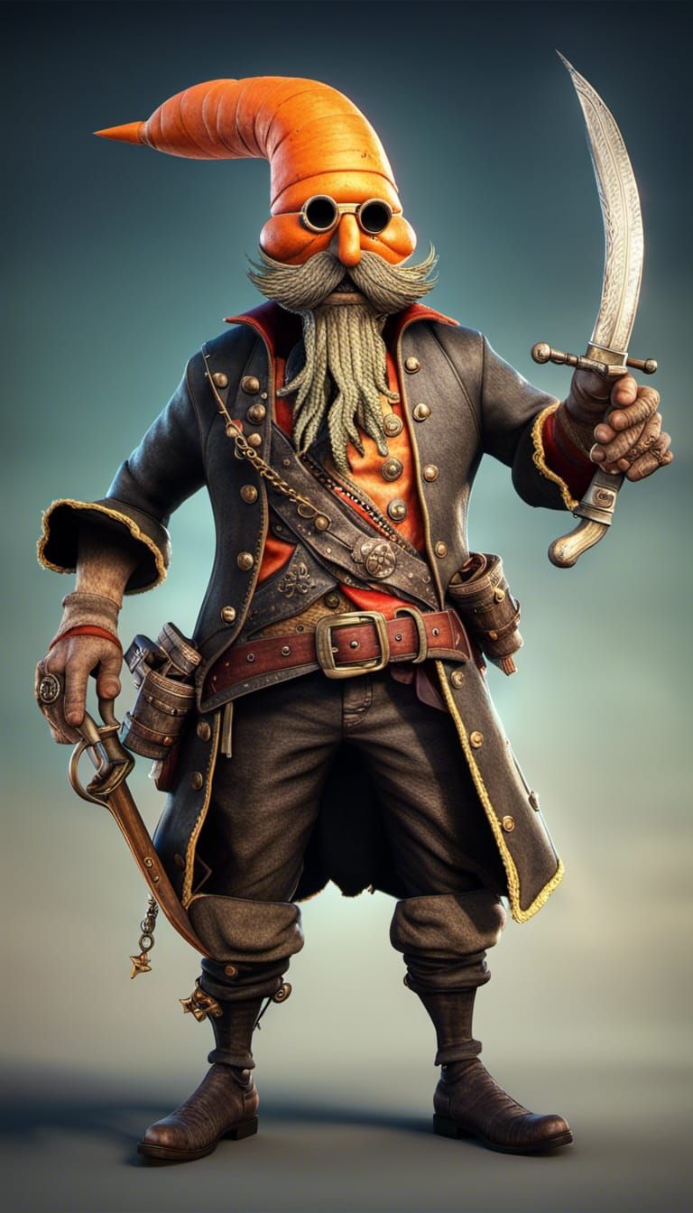 Realistic Carrot Pirate with Dynamic Lighting
