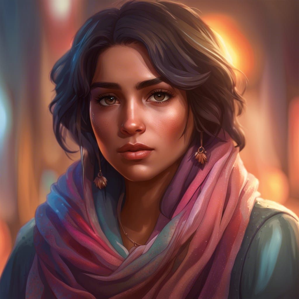 Detailed Portrait of a Shy Latina Girl