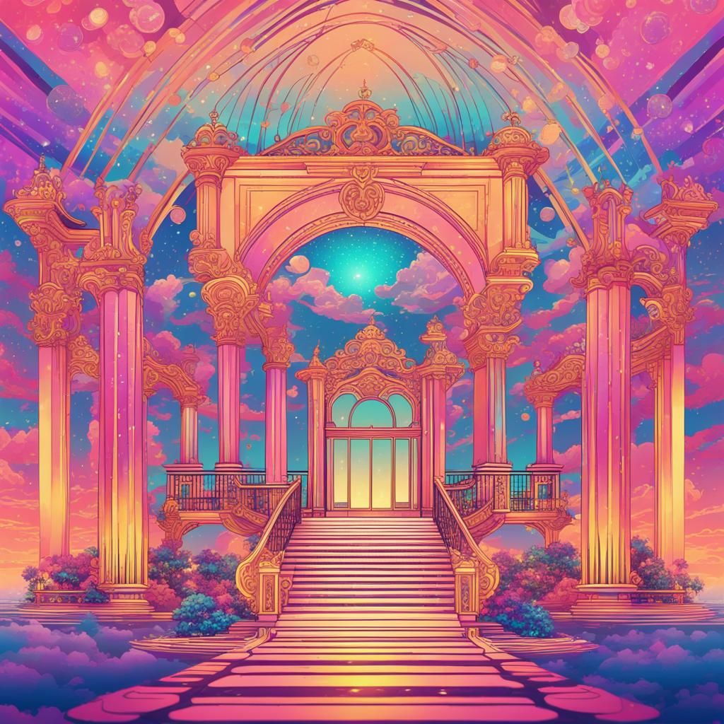 Psychedelic Lucy: Synthwave Art Nouveau Dreamscape
