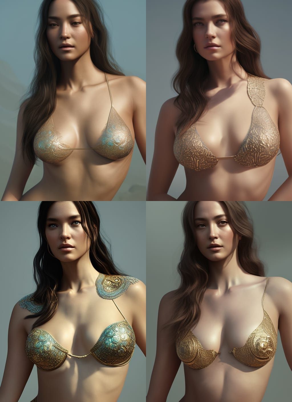 Voluptuous Goddess Portrait in Hyperdetailed Digital Art