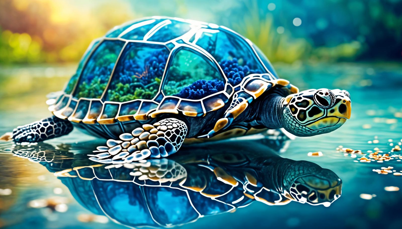 she´s carrying her own reef-home..