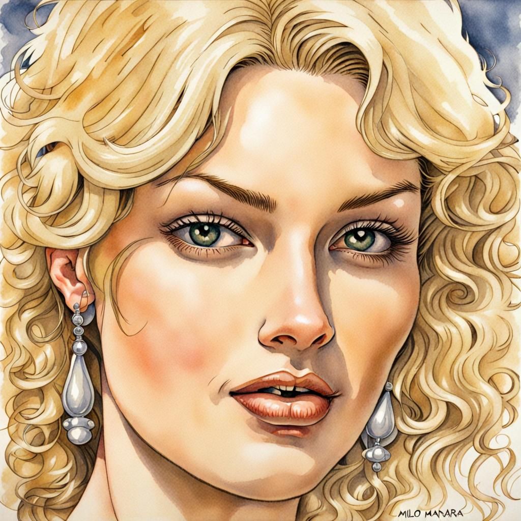 Confident Blonde Woman in Comic Book Style