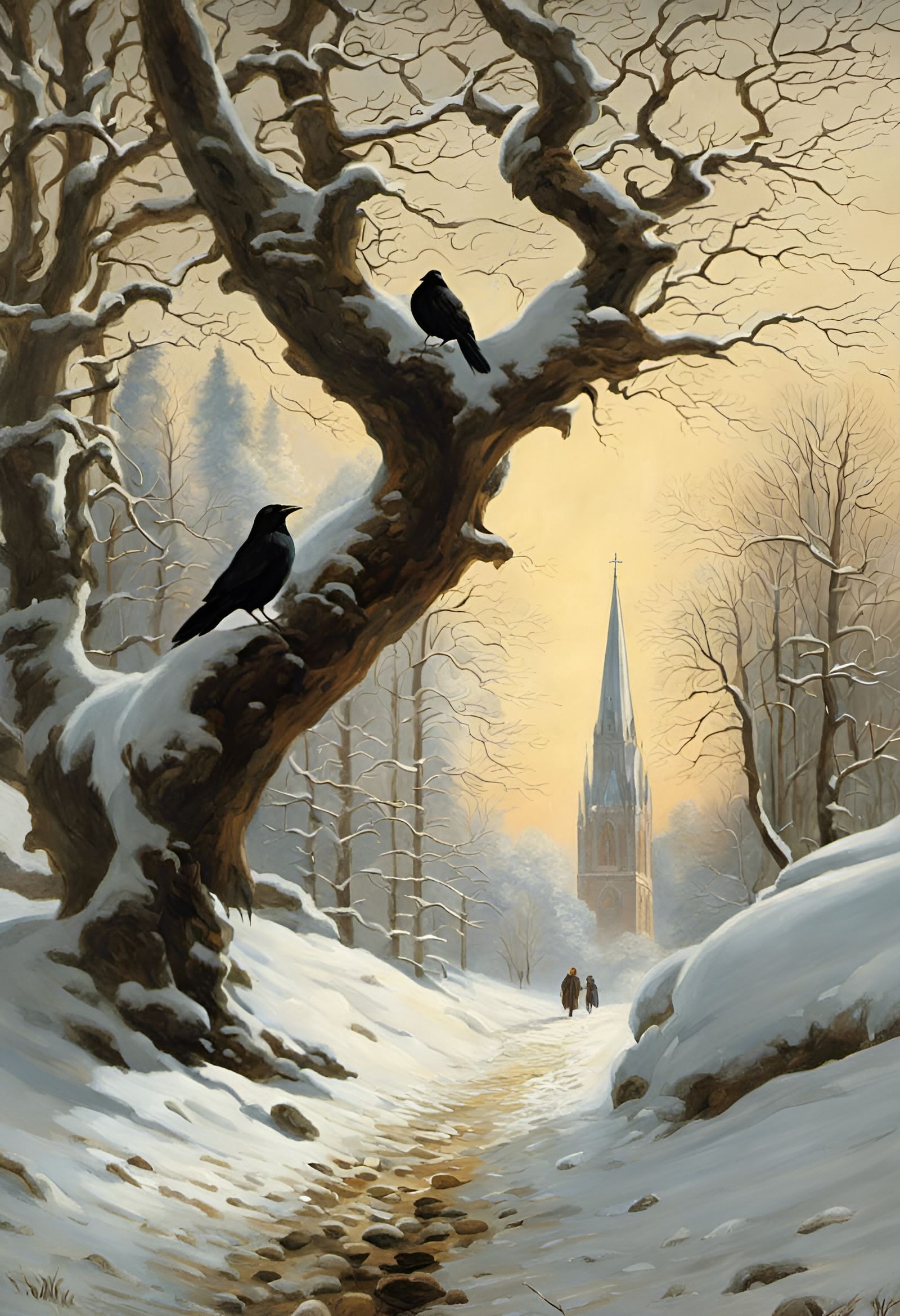 Winter Landscape Inspired by Classic Masters