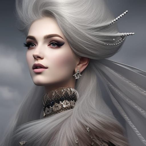 Snowy Portrait of a Young Beauty in 3D