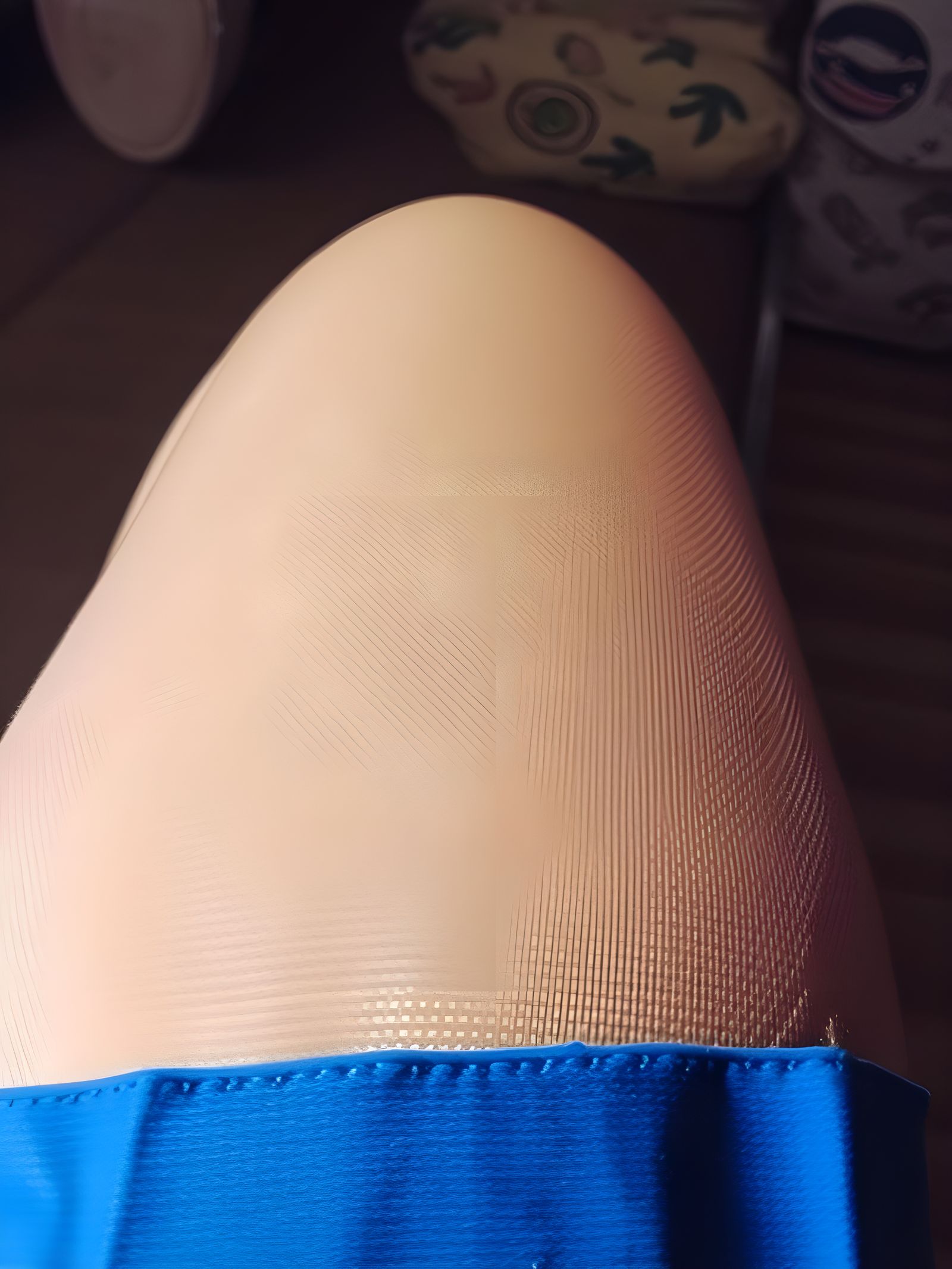 Close Up of a Leg in Nylon Hosiery