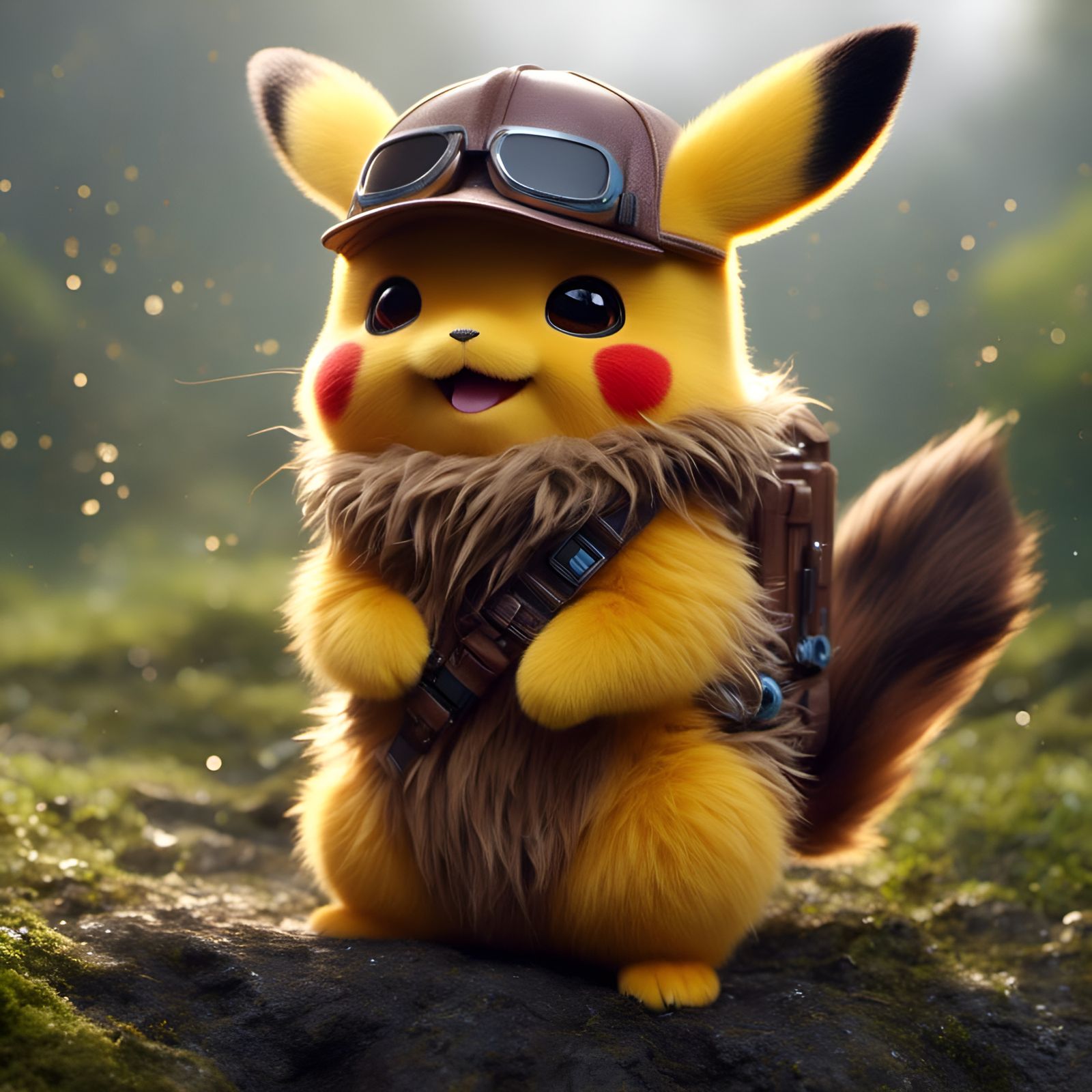 Adorable Pikachu Chewbacca Mashup Character