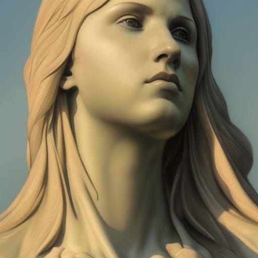 Anna Kendrick as a Giant Marble Statue