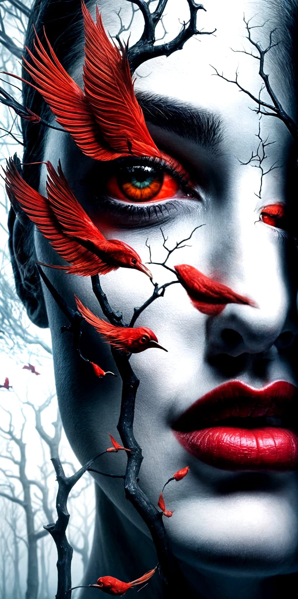 Contrasting Face: Forest and Sea in 8k