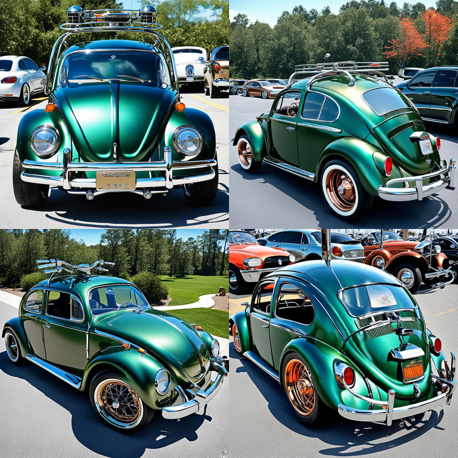 Retro Drag Race Mashup: VW Bug and Harley Chopper