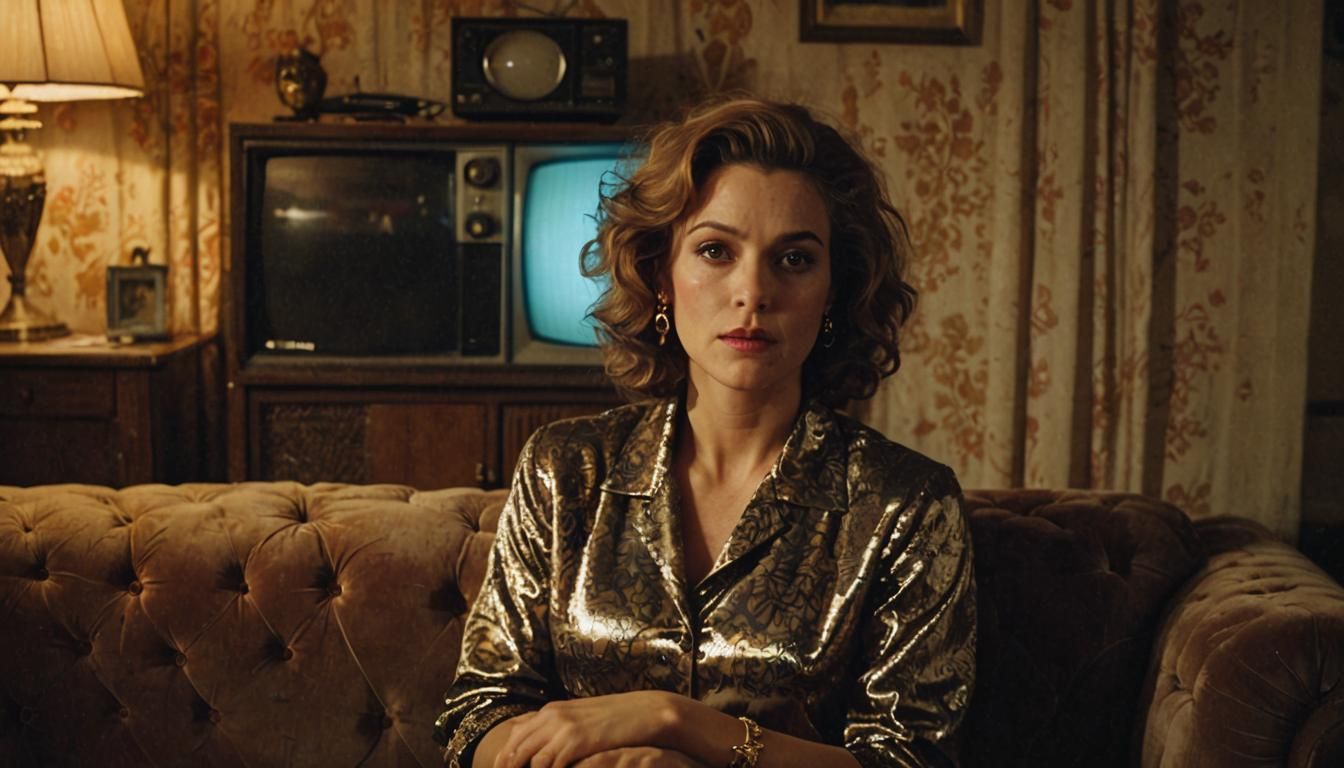 Retro TV Surrealism: 80s Goddess in Velvet