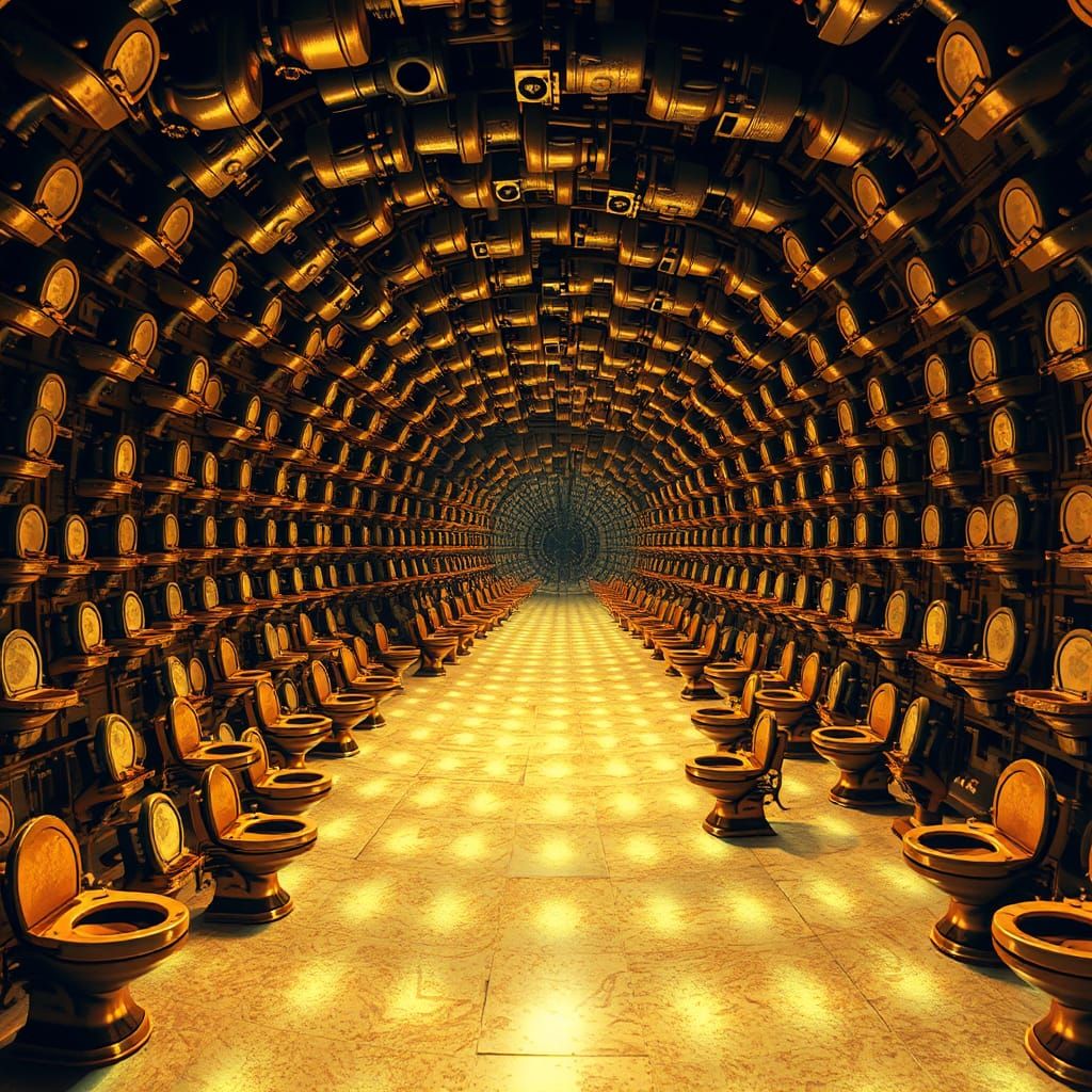 Ode To Toilets, Style Of M.C. Escher, Into The Abyss