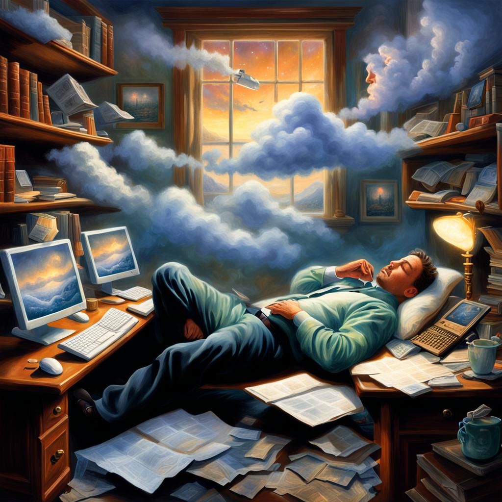 Dream and Reality Merge at Work Desk