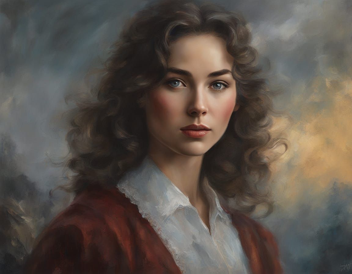 Jennifer Jones Portrait as Dreamy Hyperrealist Movie Poster