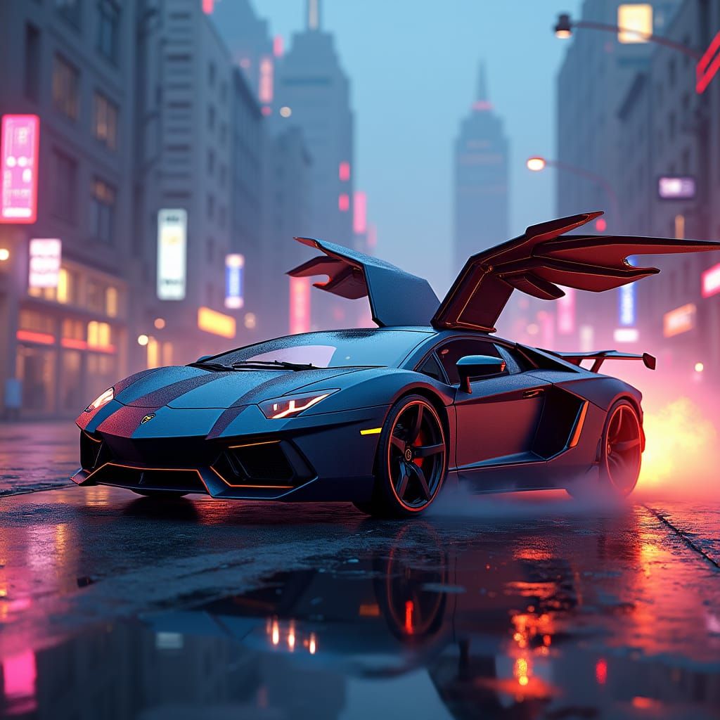 Lamborghini Aventador Transforms into Cyberpunk Jet