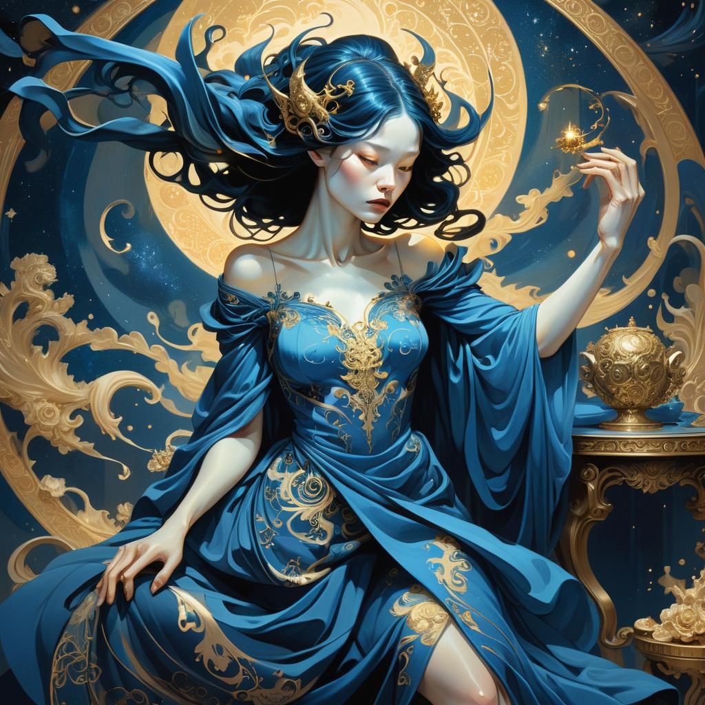 Woman with Demon in Dark Fantasy Style