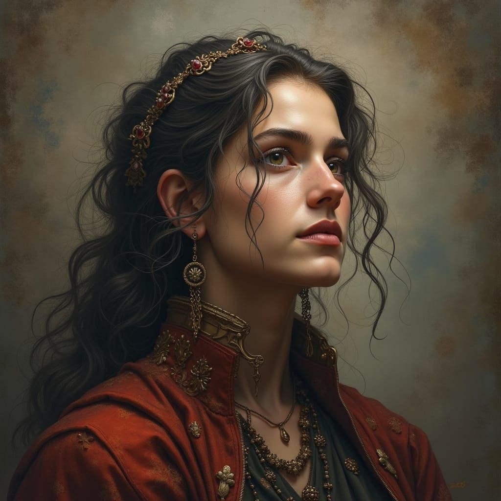 A Beautiful Iranian Girl Walking in a Traditional Tehran Cou...