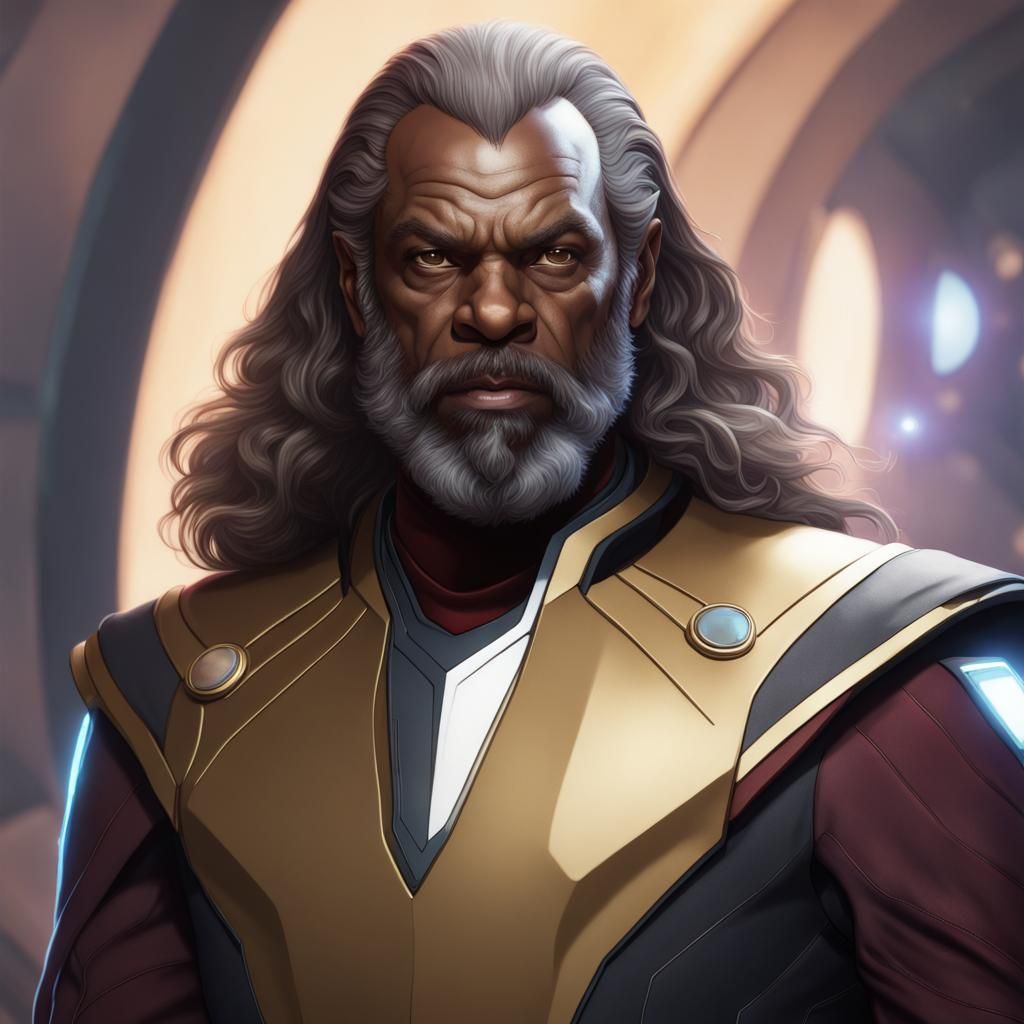 Worf Thor Starfleet Portrait in Detailed Concept Art