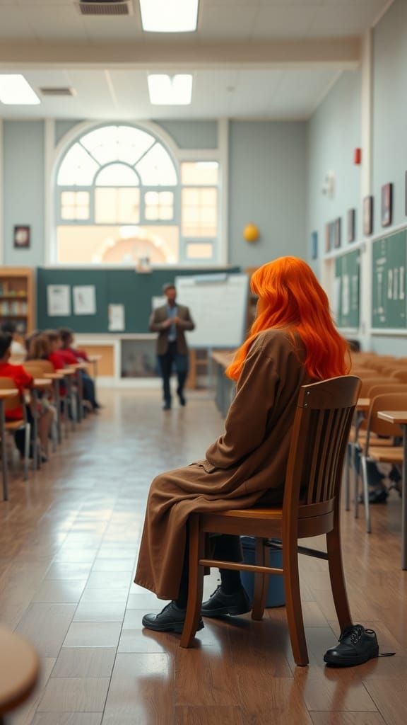 Dark Lord Voldemort in a School Chair
