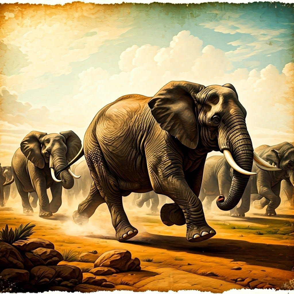 Elephants Run Wild: Academic Art Meets Abstract Expressionis...