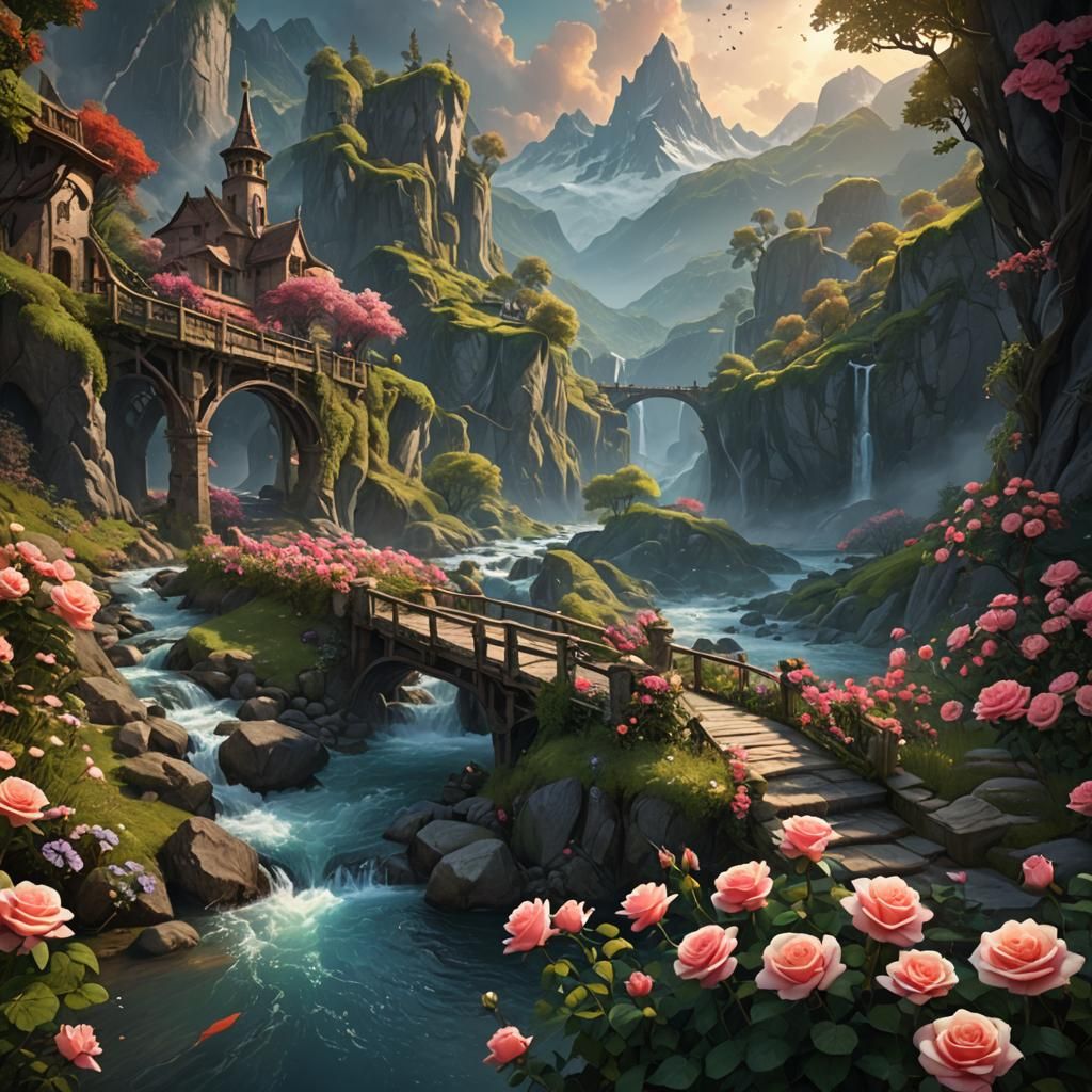 Endless River of Love: Fantastical Matte Painting
