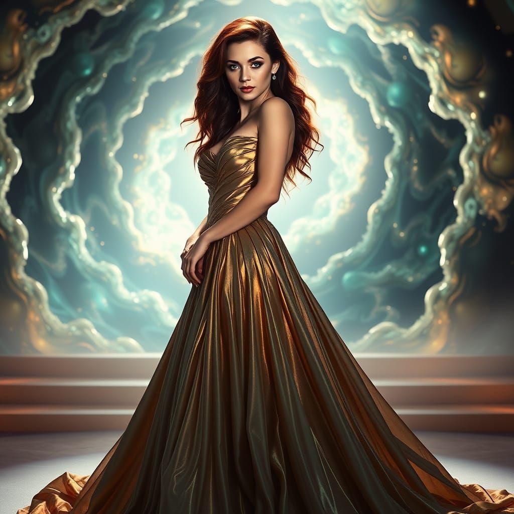 Ethereal Goddess in Iridescent Armor