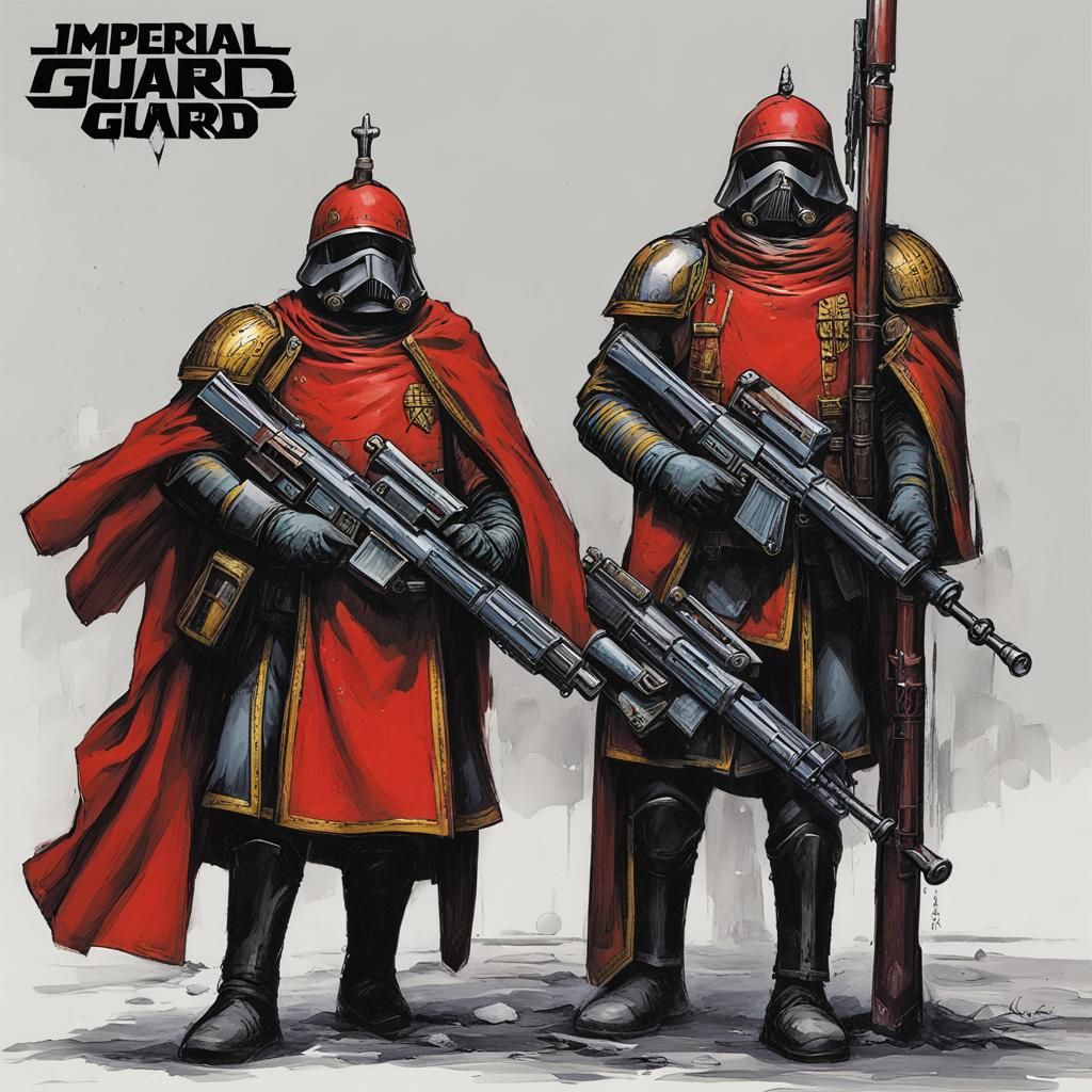 Futuristic Imperial Guard in Ornate Armor