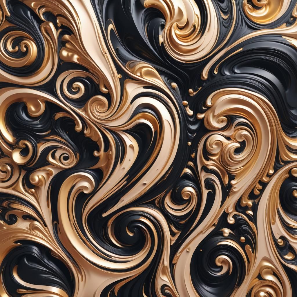 Abstract 3D Portrait with Gold Highlights