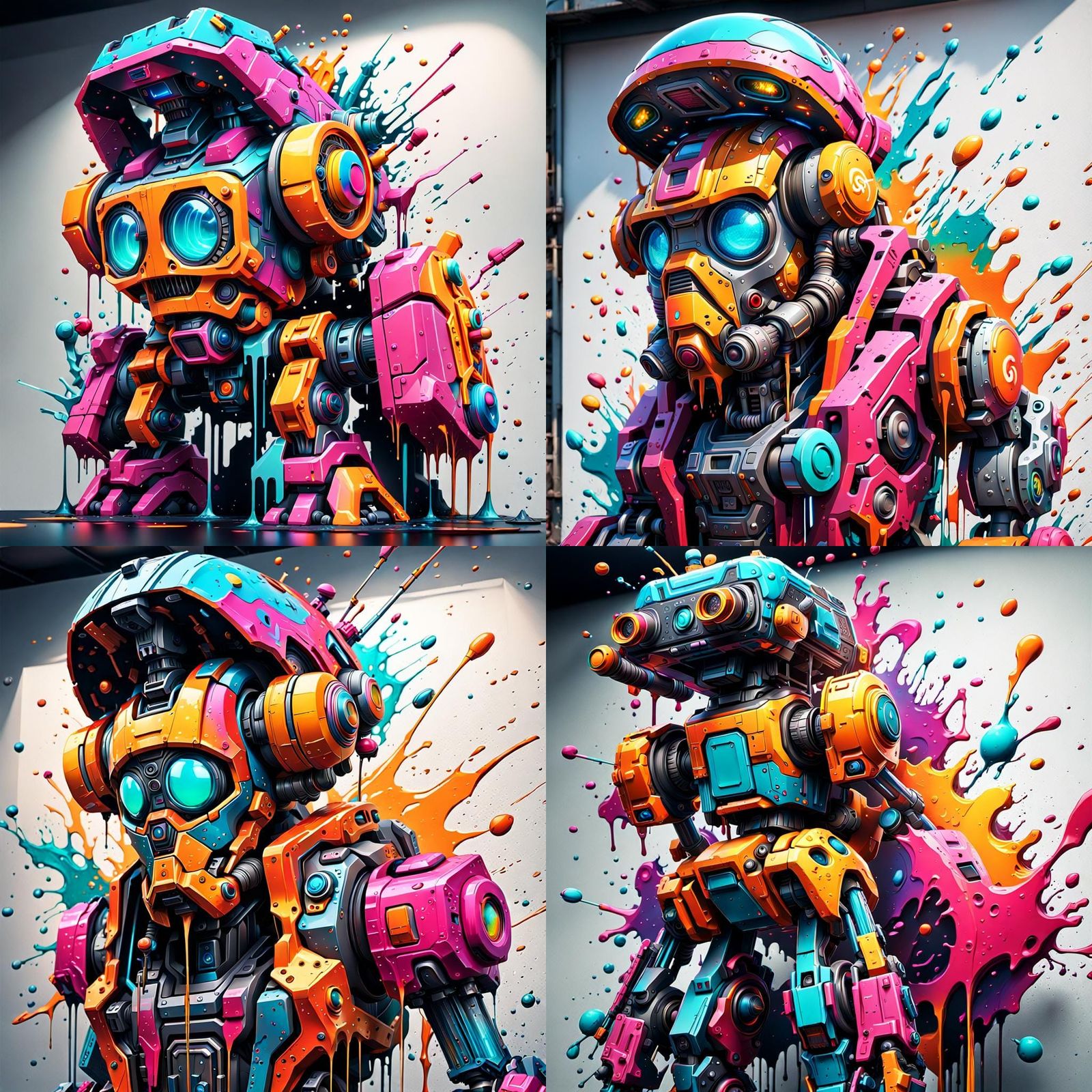 Futuristic Graffiti Art in Polychromatic Style