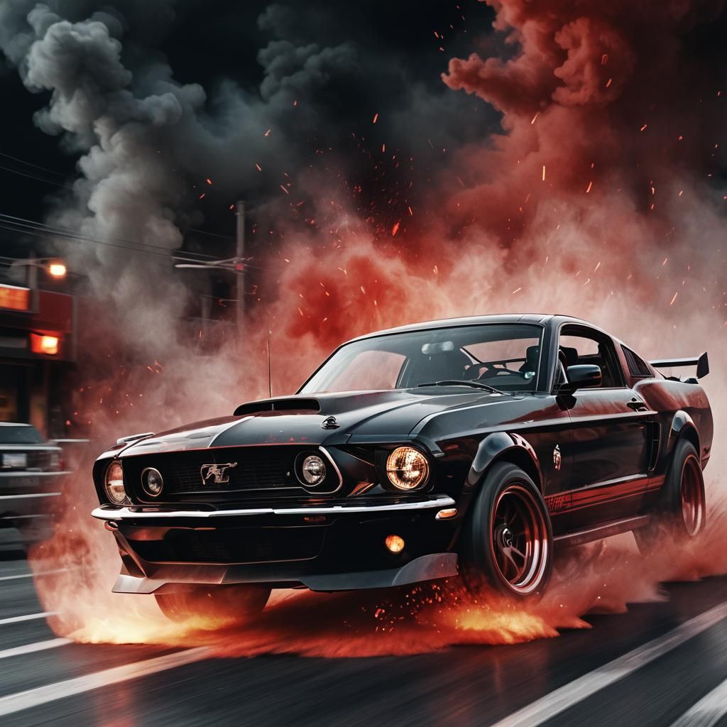 Mustang GT Drifting: Graphic Novel Car Art