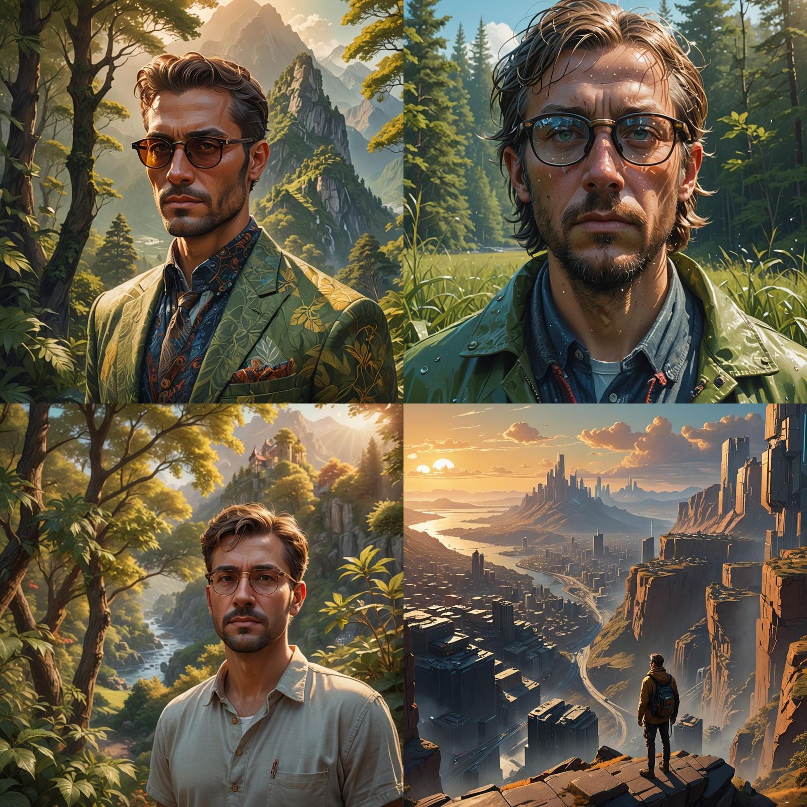 Detailed Eyewear Fashion in Hyperrealistic Landscape Art