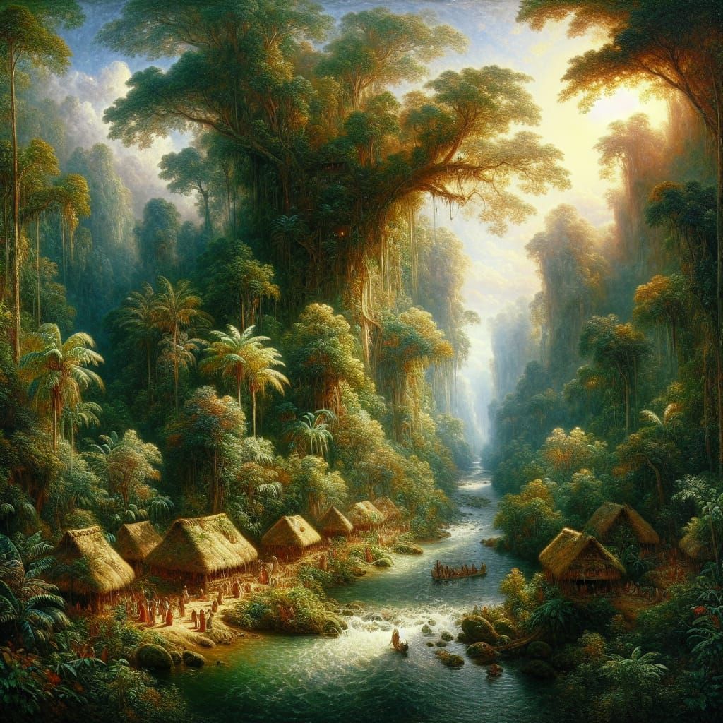 Whispers of a Forgotten Eden in Impressionist Style