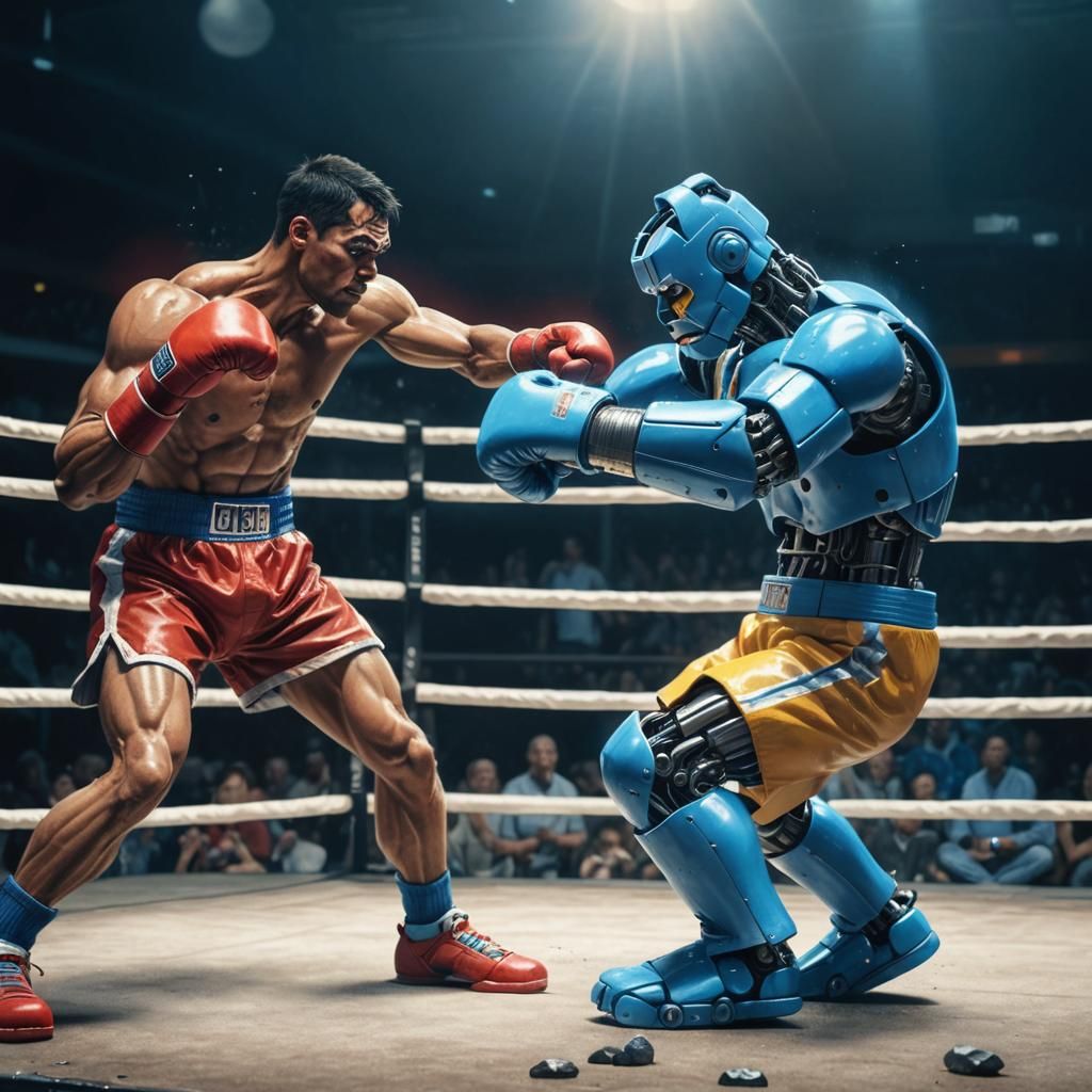 Boxer Versus Rock 'Em Sock 'Em Robot