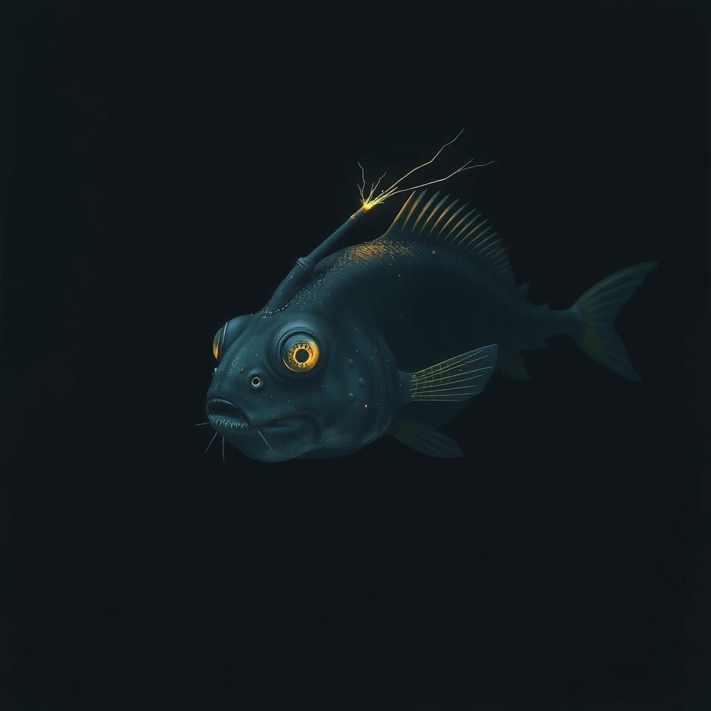 Deep-Sea Anglerfish in Hadopelagic Zone