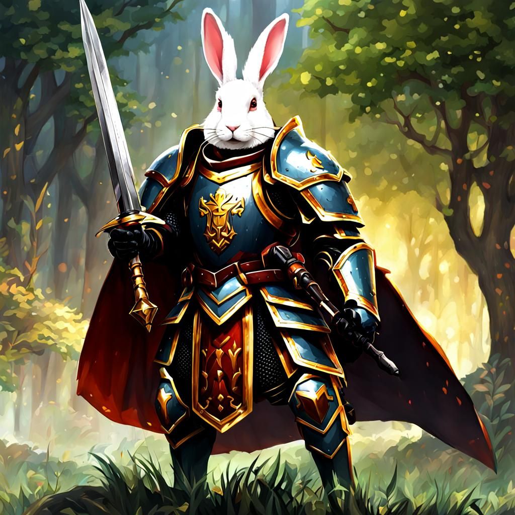 Rabbit Paladin in Armor