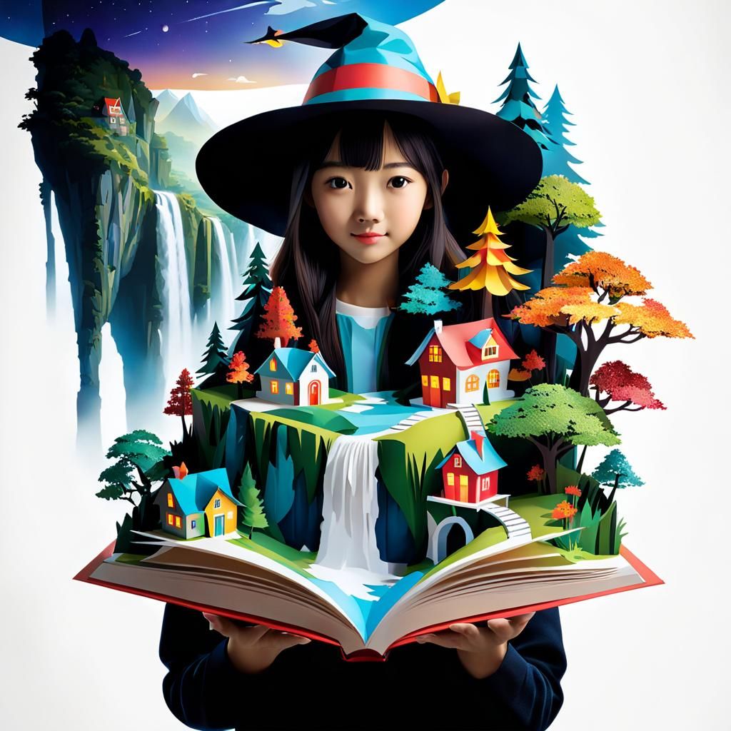 Whimsical Pop-Up Book Illustration