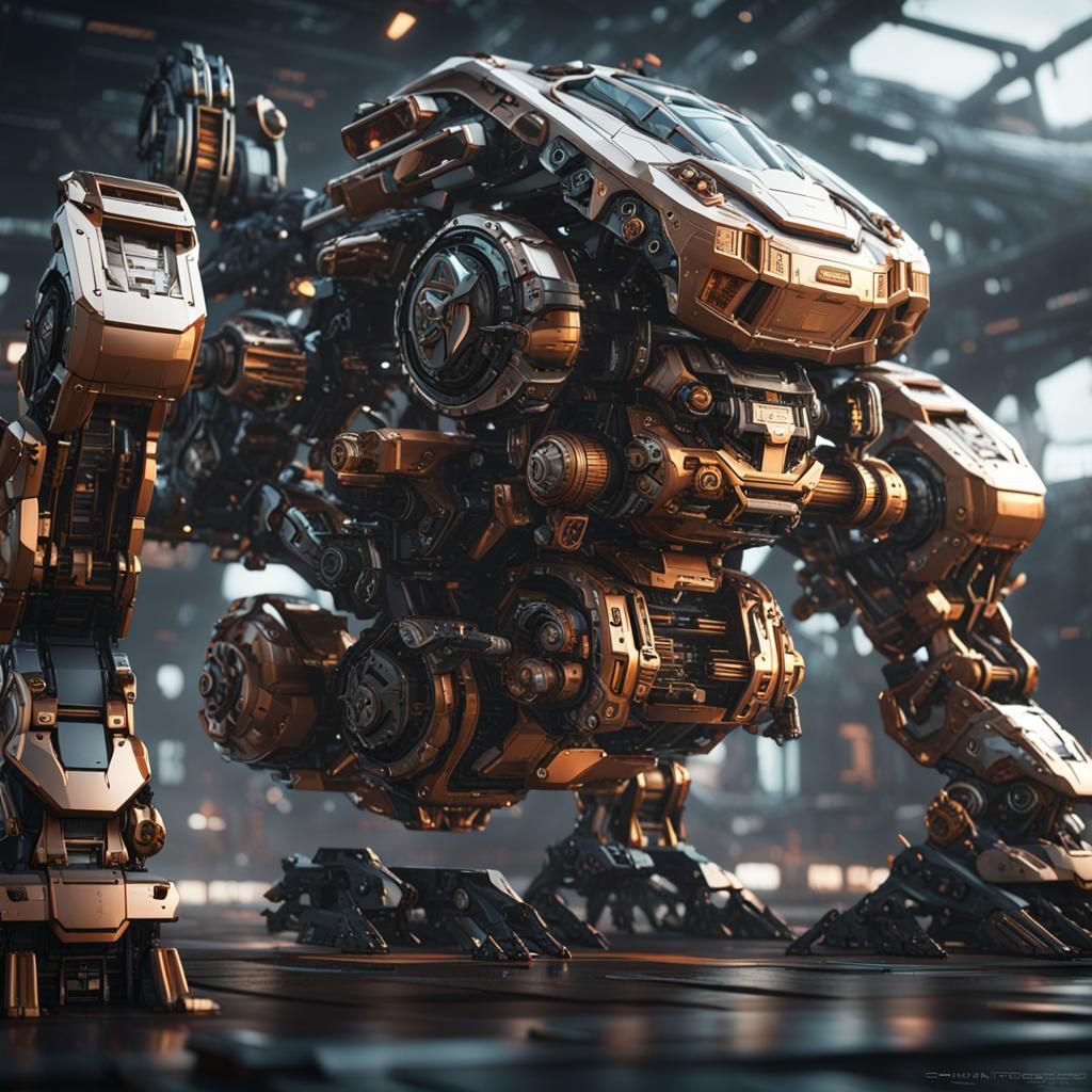 Futuristic Sci-Fi Mechanical Cat in 8K