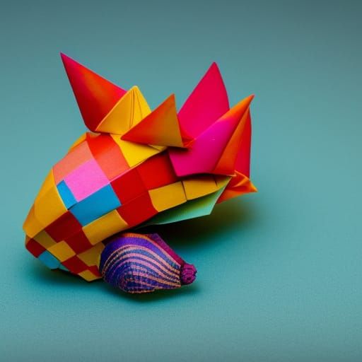 Colorful Origami Sea Snail Papercraft