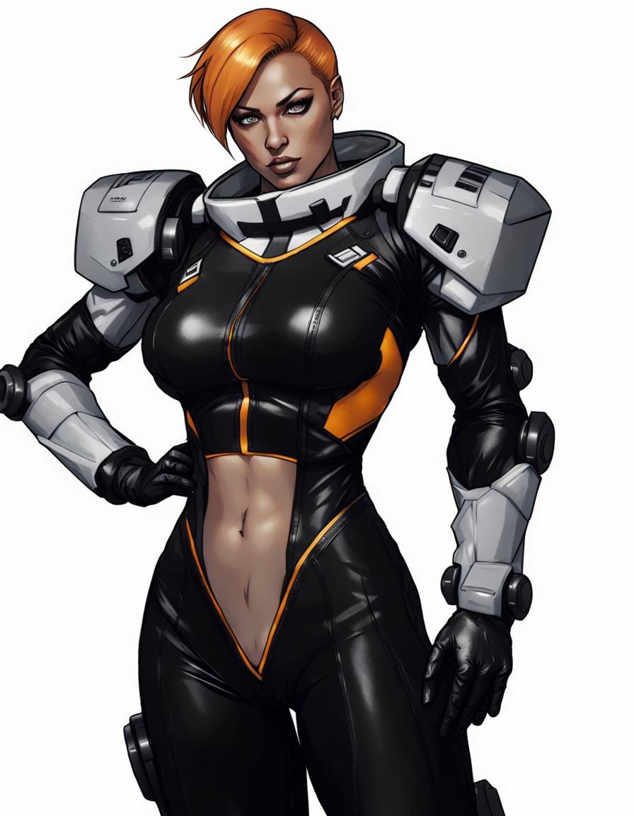 Female Bodybuilder as Nest Agent in Comic Book Style