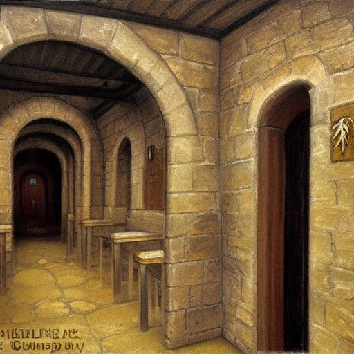 Fantasy Medieval Prison as Oil Painting