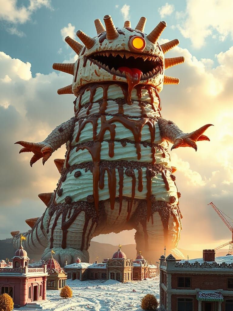 Ice Cream Kaiju Rampage in Candy Wasteland