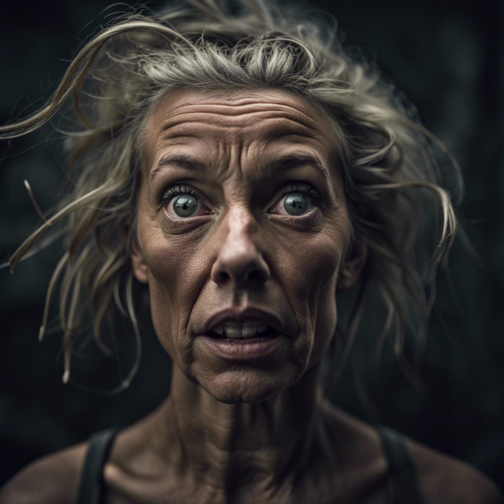 Surprised Woman Portrait in Ambient Light