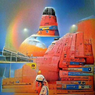 Science Fiction Scene in Angus McKie Style
