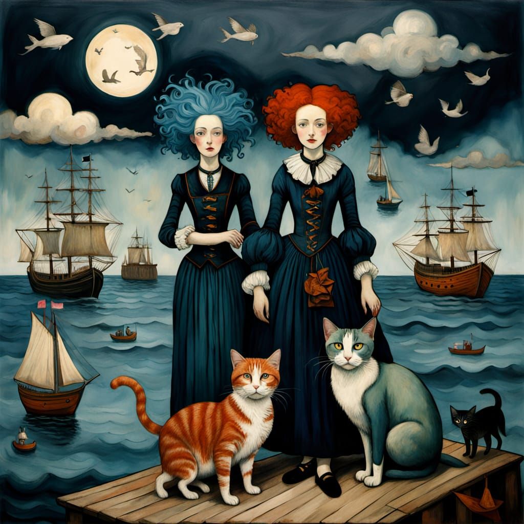 Sinisterly Beautiful Embrace in Klimt Style